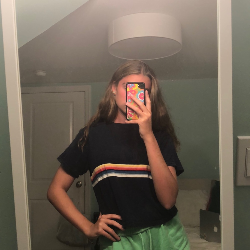 navy striped brandy melville shirt